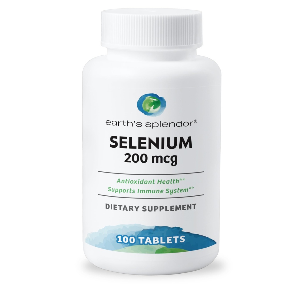 Selenio 200 mcg di Splendore di Terra Supplemento per gli uomini e le donne, Supporto Antiossidante Salute e Sistema Immune (100 compresse, 3+ Mese di Alimentazione)