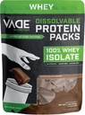 VADE Nutrition Dissolvable Protein Packs - 100% Whey Isolate Protein Powder Chocolate Milkshake - Carb basso, Calorie basse, Lattosio libero, senza zucchero, senza grassi, senza glutine - 30 pacchetti per andare