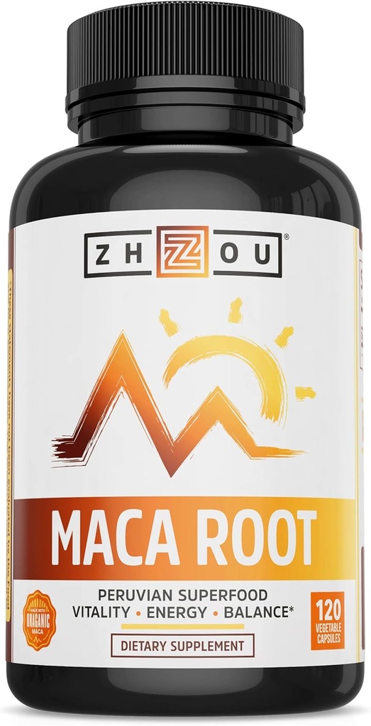 Zhou Maca Root | Integratore Benessere per Uomini e Donne | Boosts Energy | 60 Serve, 120 Conte
