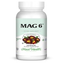 Maxi Salute MAG 6 - Magnesio (come Ossido, Glycinate) con Vitamina B6 - Migraina, Crampi muscolari, Supporto di Pietra Renale - Magnesio Supplemento per Donne & Uomini - 120 Capsule - Kosher