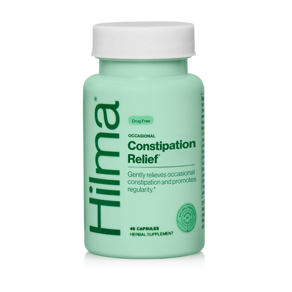 Hilma Gentle Bowel, Rilievo di costipazione occasionale con Citrato di Magnesio, Lassativi naturali e gentili per la costipazione w/Magnesium Citrato, Ginger, Anice e Bitter Arancione, 46 Capsule Vegan