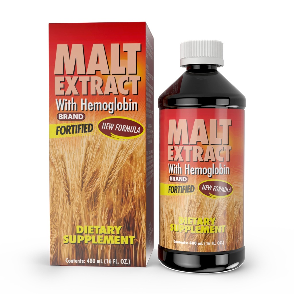 Estratto di malto e emoglobina - Supplemento nutrizionale per l'energia e la vitalità (16 Fl Oz/Pack di 1)
