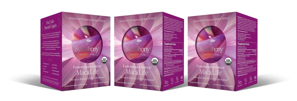 Femmenessence® MacaLife® – supplemento clinicamente provato perimenopausal per l'equilibrio naturale dell'ormone, il sollievo del sintomo, il supporto di cuore e umore, senza ormoni aggiunti (360 capsule, 180 giorni di alimentazione)
