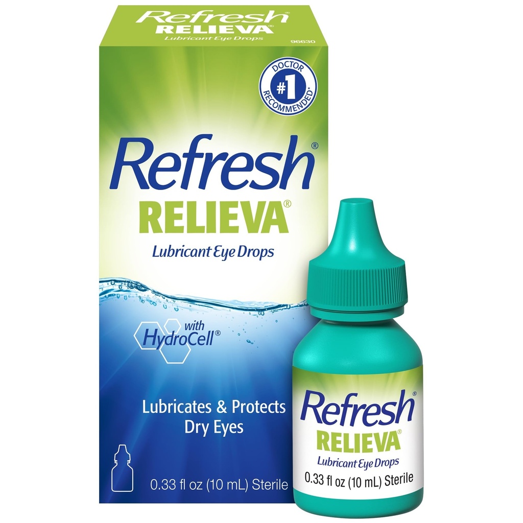 Refresh Relieva gocce di occhio lubrificante, 0.33 Fl Oz Sterile, Imballaggio può Vary