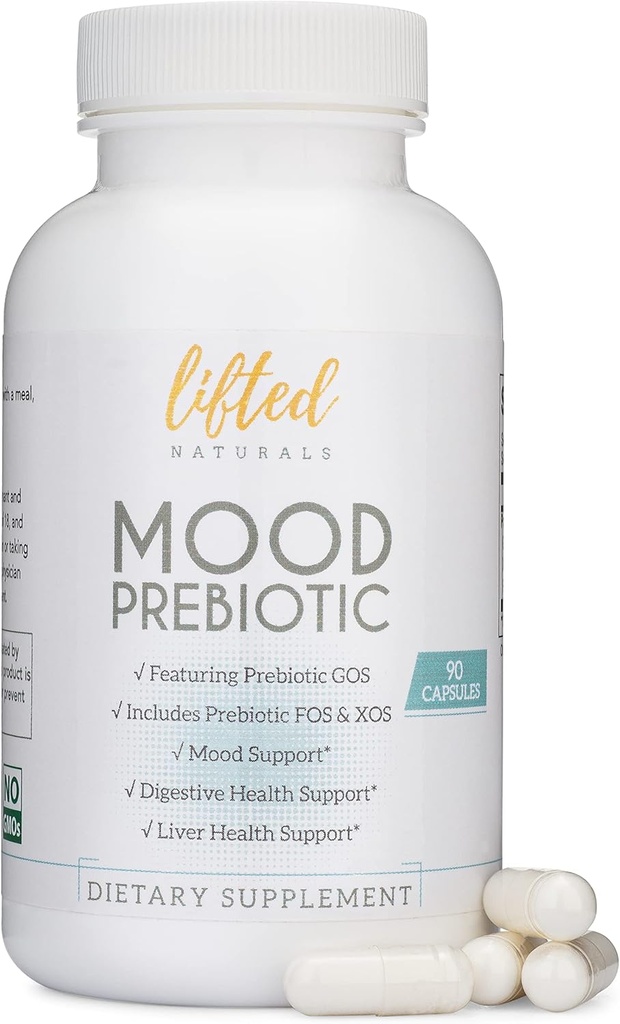 Sollevato Naturals Mood Prebiotic Prebiotic Fiber Supplement - 90 Capsule - Caratteristiche Prebiotic GOS, Plus Prebiotic XOS e FOS - Natural Mood, Immune & Digestive Support