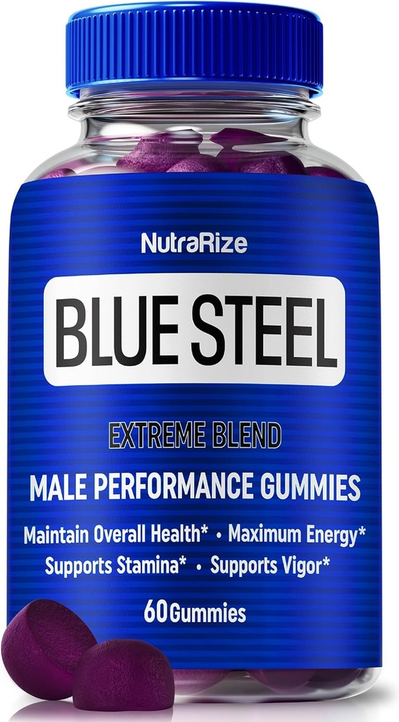 Gummie in acciaio blu per gli uomini, Nutrizione quotidiana per aumentare la fiducia e la salute generale, Tutti i supplementi naturali per sostenere le prestazioni del picco, pancia maschile ufficiale, BlueSteel Recensioni (60 Gummies)
