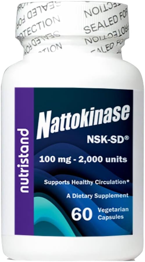 Nattokinase 2.000 unità 60 caps. Superfood cardiovascolare del Giappone - Made in the USA con NSK-SD Nattokinase giapponese. Il marchio Nattokinase originale e più studiato. (1 Bottiglia di 60 capsule)