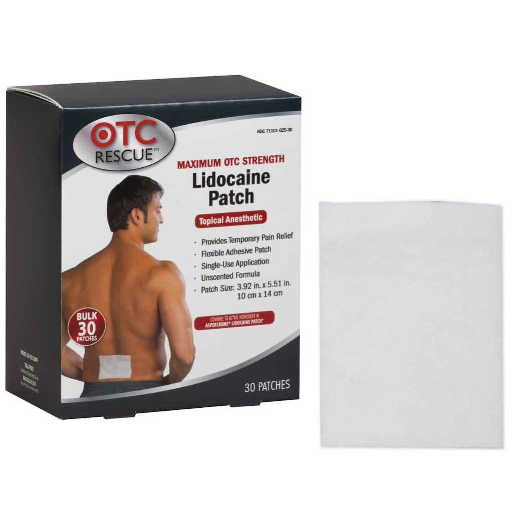 4% lidocaina dolore sollievo Patch | massima resistenza OTC | 30-Count | 3.93” x 5.51” | Soothes Minor Aches and Pains | Odor Free | anestetico Topical | Facile da applicare adesivo flessibile