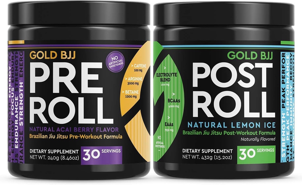 Oro BJJ PreRoll e PostRoll Jiu Jitsu Supplemento Bundle