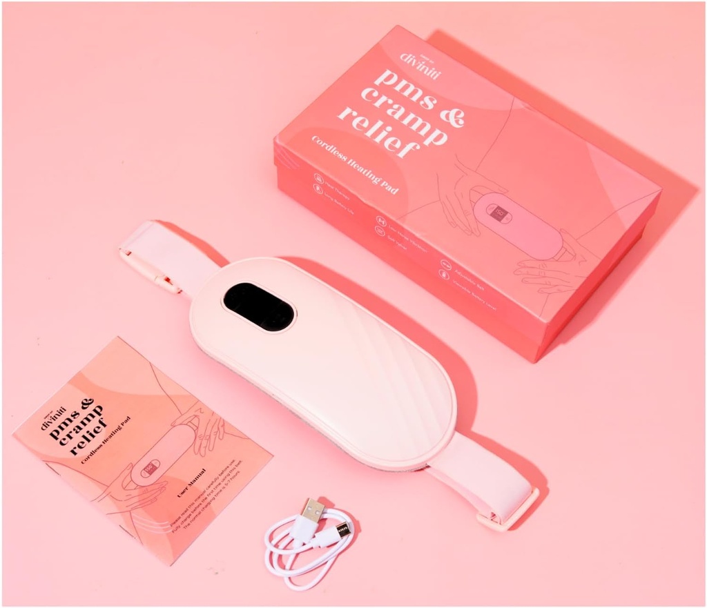 Pad riscaldante portatile per periodi di cassoni - periodo di cassoni Rilievo Rilievo Menstruale Riscaldamento Pad Vibrazione Riscaldamento Pad per Dolore, Batteria ricaricabile, Senza fili - Riscaldamento Pad con Massager Girlfriend Gifts