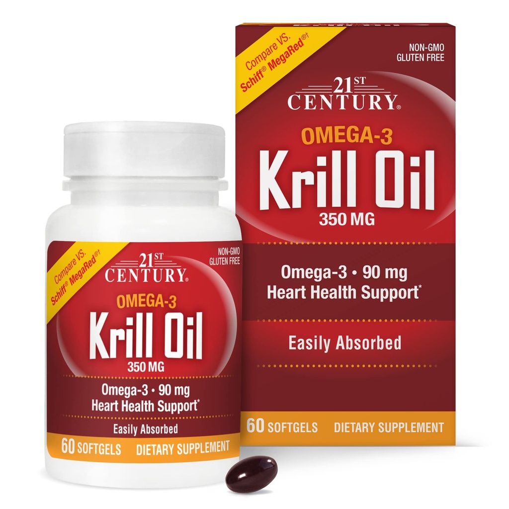 21st Century Krill olio 300 mg Softgels, 60 conte