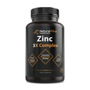 Complesso di integratori di zinco con rame e vitamina C - Flusso naturale 3X Carnosina di zinco, Bisglycinate Chelate, e Orotate, Rame dilatato, Facile su Stomach, pelle e supporto immunitario, 120 capsule