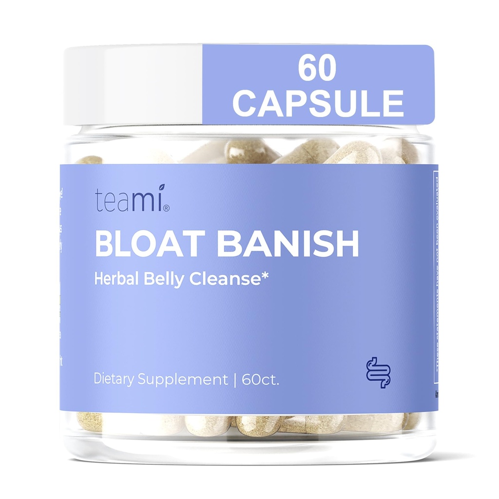 Teami Bloat Banish Fast Gas and Bloating Relief for Women - Debloat Pills to Support Digestion, Garantire Regolarità e Rilievo di costipazione - Natural Herbal Belly Cleanse with Digestive Enzymes