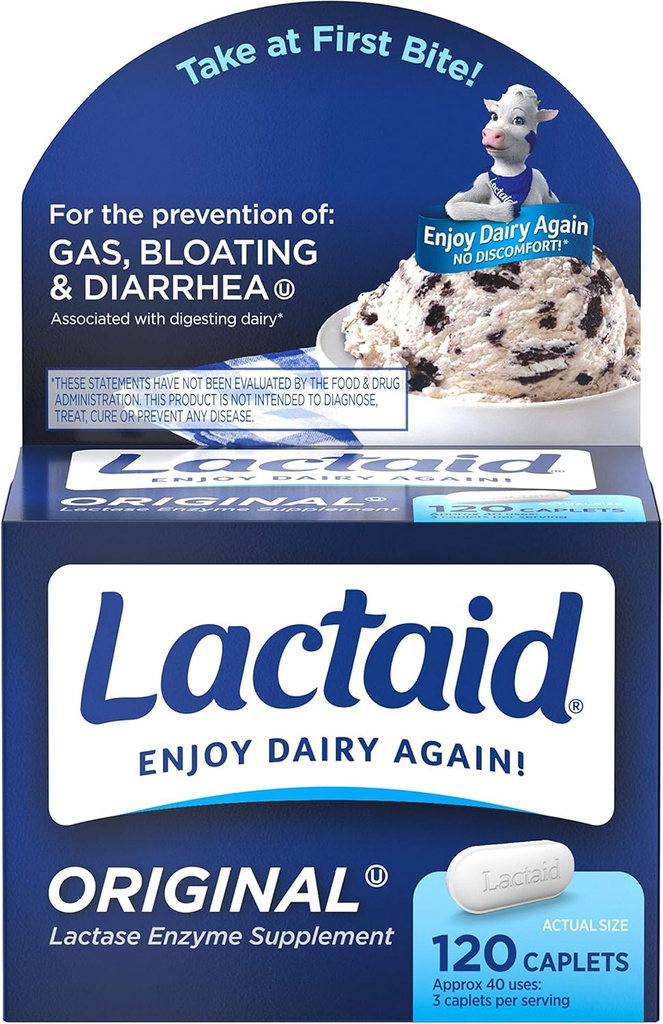 Lattasi lattasi enzime Caplets Original - 120 Caplets, Confezione da 6