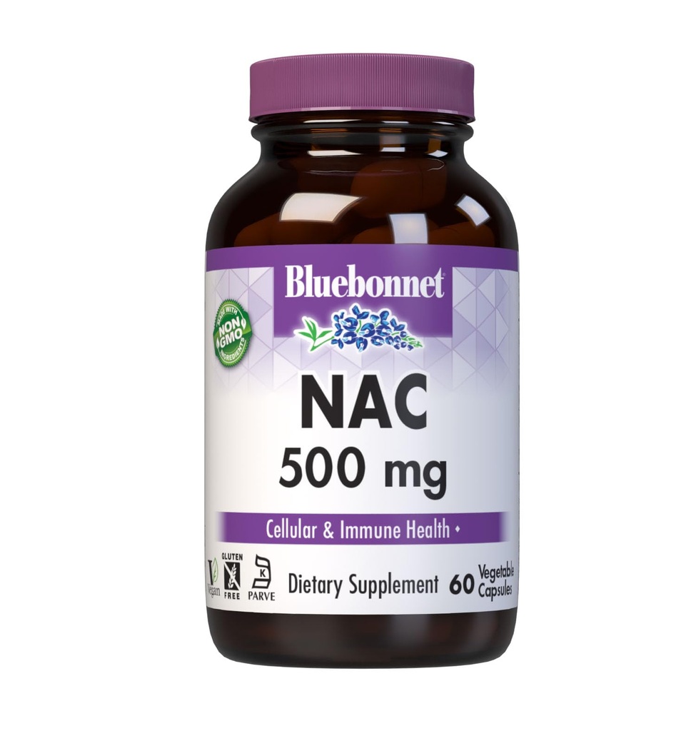 Bluebonnet NAC 500 mg capsule di vitamina, 60 conte