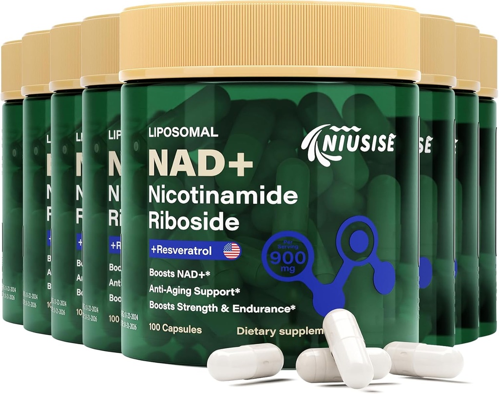 NAD Supplemento, NAD Nicotinamide Riboside 900 Mg per uomini e donne, Liposomal NAD+ Integratore con Nicotinamide Riboside, Resveratrolo & Quercetina, Energia, Boost NAD+, 800 capsule