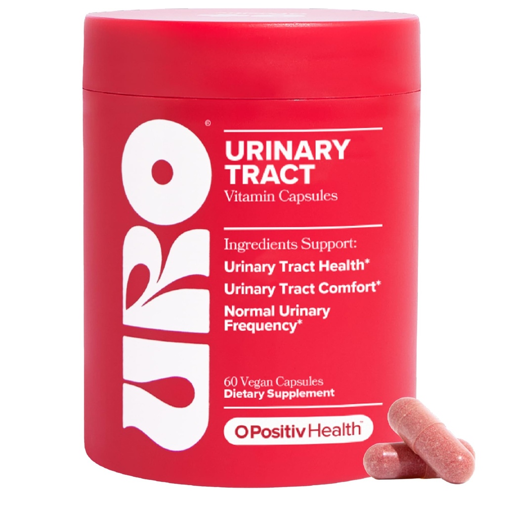 O Positiv URO Urinary Tract Health Supplemento per le donne, 60 conte (Pack of 1) - Vitamine di supporto urinario con Pacran Complete Cranberry Extract, D-Mannose, & Vitamina C - Vegan & Gluten-Free