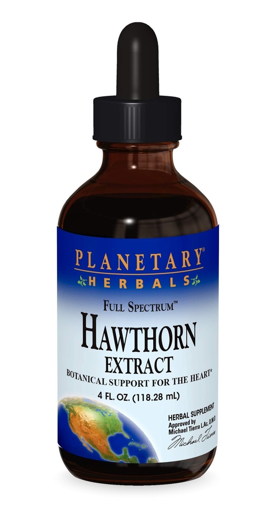 Erboristeria planetaria Spettro completo Hawthorn Liquid Extract Supplemento, 4 Ounce fluido