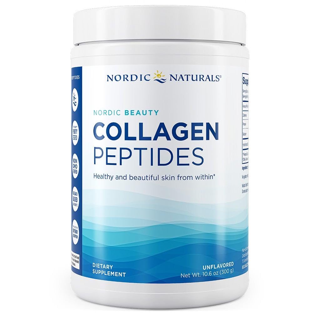 Nordic Naturals Nordic Beauty Collagen Peptides, Unflavored - 10.6 Ounces - Supplemento al collagene per la salute e l'elasticità della pelle - per Bevande calde e fredde - 30 Serve