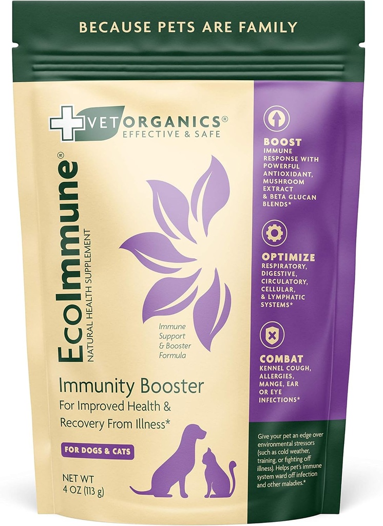 Integratore di supporto del sistema immunitario per cani e gatti. Naturale, ingredienti vitali per sostenere un sistema immunitario degli animali domestici sano. Semplicemente Aggiungi al cibo per animali domestici. Imballaggio May Vary. (4 oz)