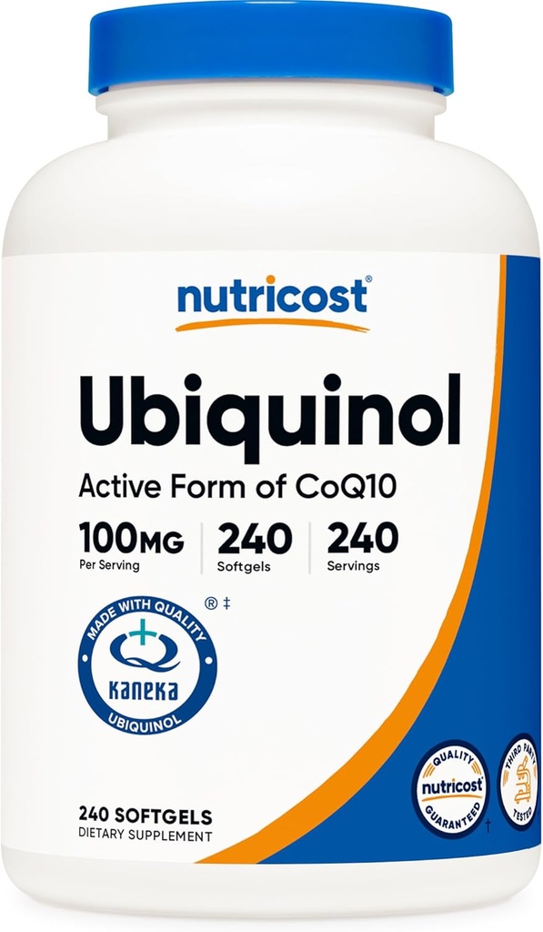 Nutricost Ubiquinol Softgels (100mg, 240 Softgels) - Antiossidante di assorbimento superiore | Forma attiva di CoQ10 - Gluten Free, Non OGM