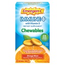 Emergen-C Immune+ Chewables 1000mg Vitamina C con Vitamina D Tablet, Supporto Immune Integratore alimentare per Immunità, Arancione Blast Flavor, Back to School Essentials - 42 Count