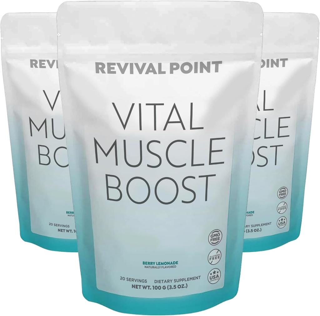 Vital Muscle Boost- Premium myHMB e vitamina D3 Supplemento per gli adulti – Polvere HMB brevettata 3000mg- per muscoli sani, energia e vibrante vita attiva- Supporta la sintesi proteica e resistenza