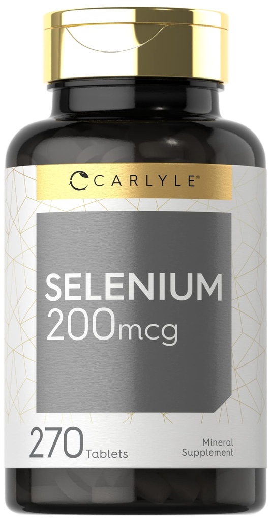 Carlyle Selenium Supplement | 200 mcg | 270 compresse | Vegetariano, Non OGM e Gluten Free Formula