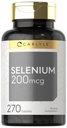 Carlyle Selenium Supplement | 200 mcg | 270 compresse | Vegetariano, Non OGM e Gluten Free Formula