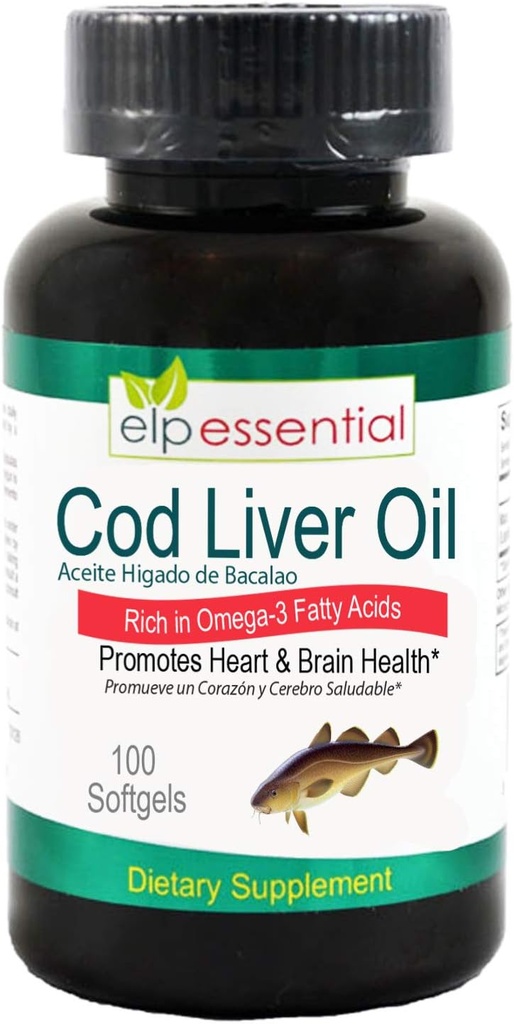 Cod Liver Oil 100 Softgels Aceite De Higado De Bacalao Capsule 100's
