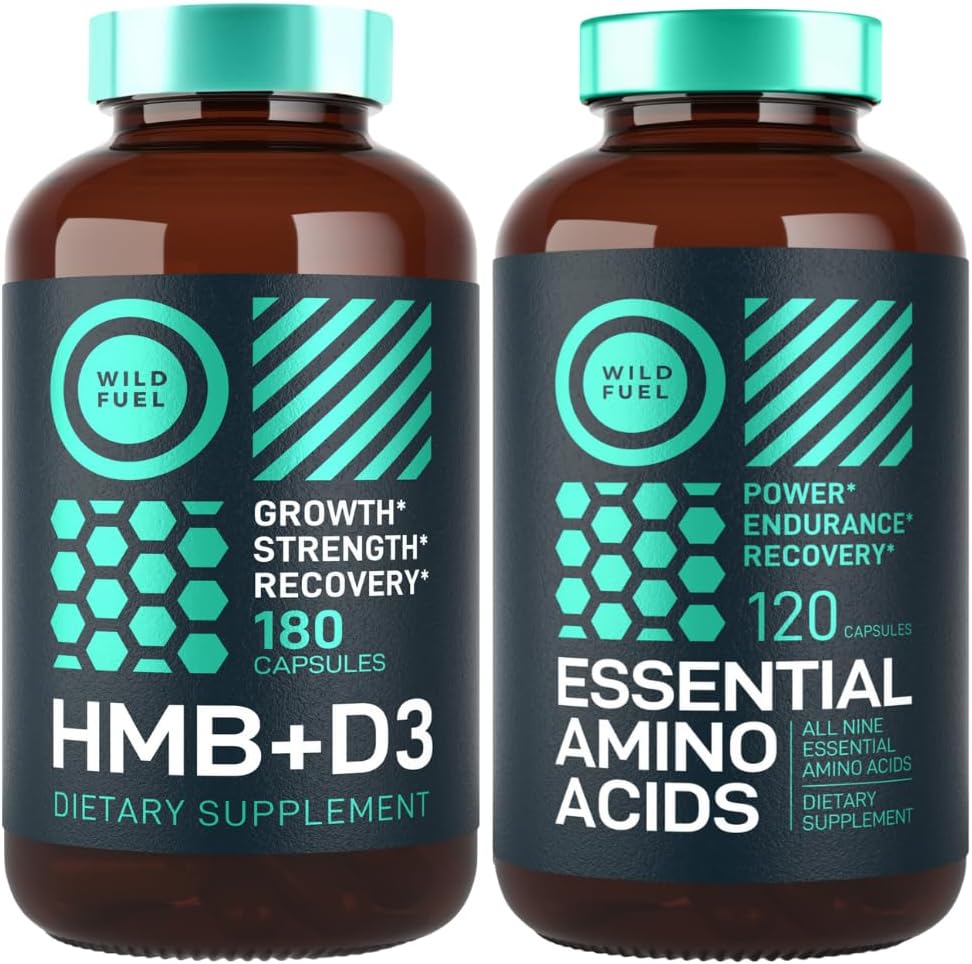 WILD FUEL HMB con vitamina D3 e aminoacidi essenziali supplemento potere e recupero Bundle