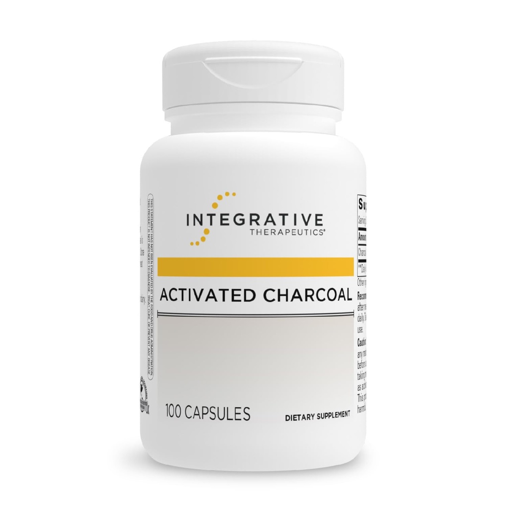 Integrative Therapeutics Activated Charcoal - Digestive & Gut Health Supplement* - Supporto Gastrointestinale* - Gluten-Free & Dairy-Free - 100 Capsule (50 Serve)