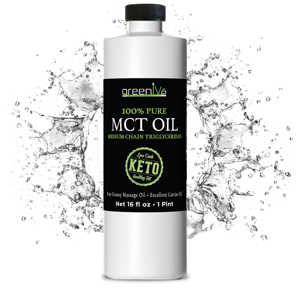 GreenIVe MCT olio corpo e mente combustibile non OGM 100% puro MCT (16 once)