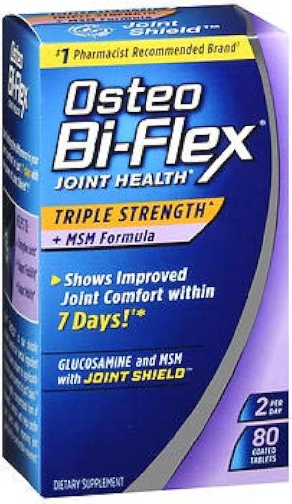 Osteo Bi-Flex Joint Health Triple Strength + MSM Formula Joint Shield + Glucosamine - 80 compresse rivestite