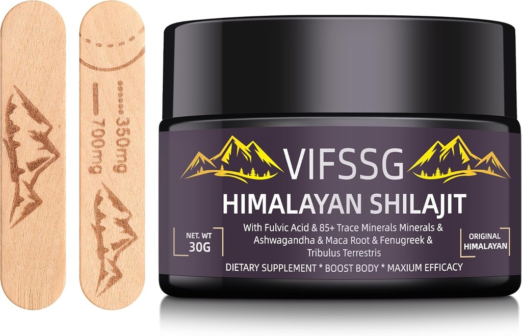 Shilajit Pure Himalayan Organic, 700 Mg Shilajit Supplemento, Shilajit Resina Organica, Gold Grade Nature Shilajit con 4 in-1 Complesso per il supporto energetico, 30 Grammi, 1 Confezione