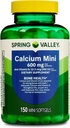 Integratore di calcio con vitamina D3-600mg di calcio per la salute del chiodo, 150 Mini Softgels, Calcium essenziale e supporto della vitamina D3