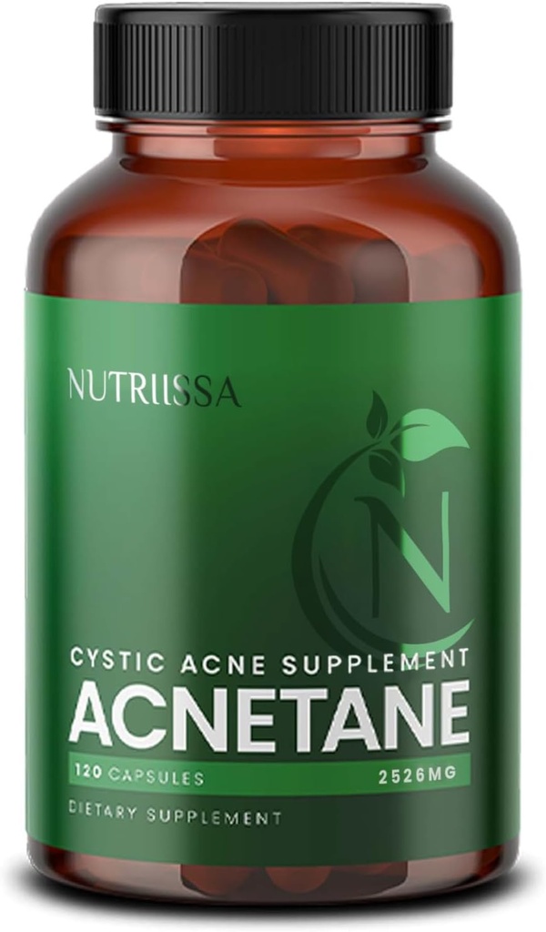 Nutriissa ACNEtane - Controllo dell'acne ormonale e cistico con acido pantotenico & L-carnitina - EPEB certificata per purezza e potenza - 120 capsule vegane