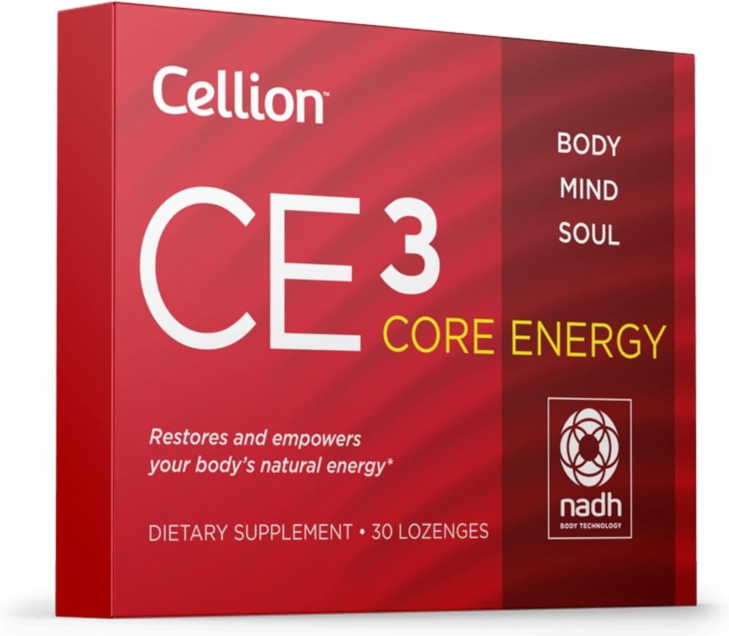 Cellion CE3 Core Energy NADH Supplemento Più efficace di altri integratori | Migliore per la produzione di energia, Metabolismo, Antiaging, Cellular ATP Development, Performance | Vegan 30 Conte 20mg Lozenges