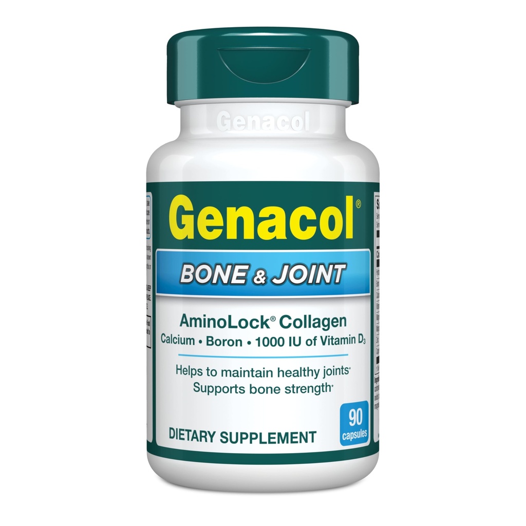 Genacol Bone & Joint – Calcio, Vitamina D3, Collage Boron & Ultra-idrolizzato, Integratore di salute, Supporta la resistenza di uno, 90 capsule (30-Day Supply)
