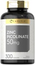 Carlyle Zinc Picolinate 50mg | 300 capsule | Non OGM e Gluten Supplemento gratuito