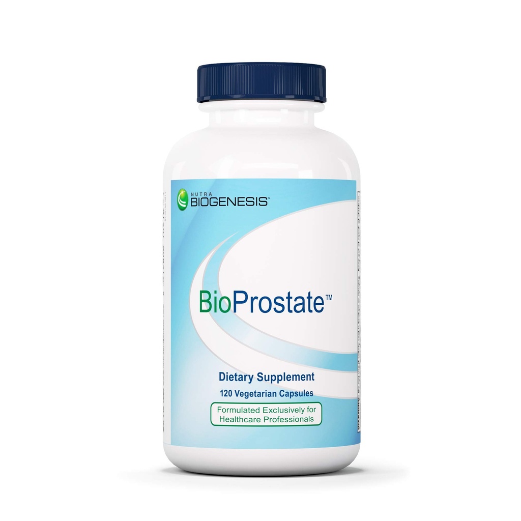 Nutra BioGenesis BioProstate - Saw Palmetto per gli uomini, Integratori per la salute della prostata per gli uomini, Supporto per il flusso di urinazione con semi di zucca, ortica e pigeo - 120 capsule vegane