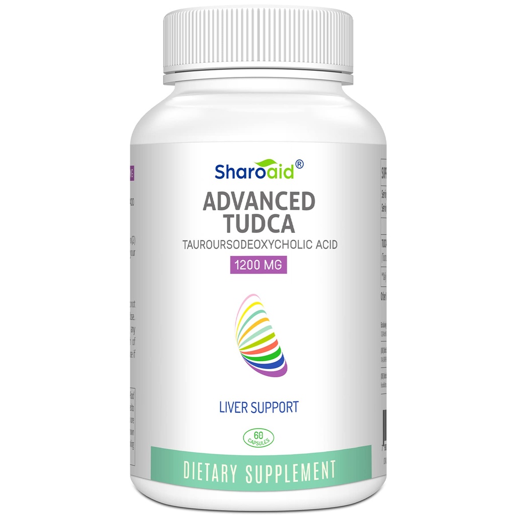 TUDCA Liver Support Integratori 1200 mg-Third Party Tested-High Strength Formula-Bile Salts per fegato Detox Cleanse-Vegan Capsule per fegato, miele, salute della vescica,1 Bottiglia-60 Capsule