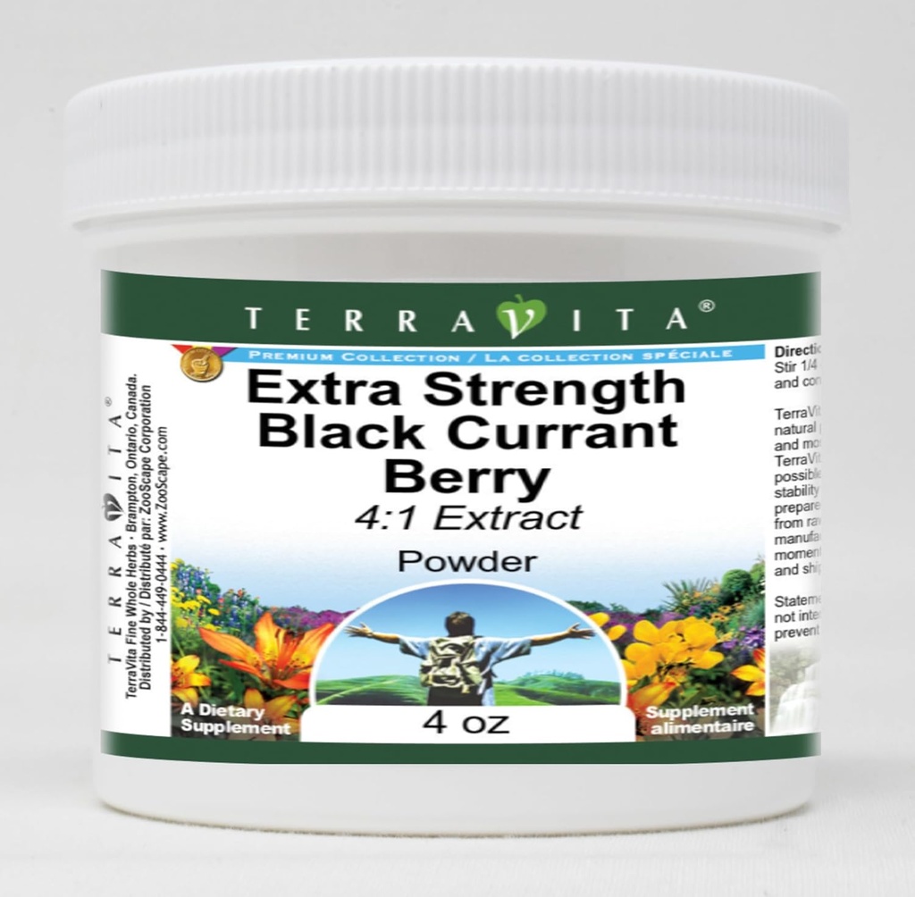 Polvere dell'estratto del ribes nero di resistenza supplementare 4:1 (4 oz, ZIN: 514115) - 3 pacchetto