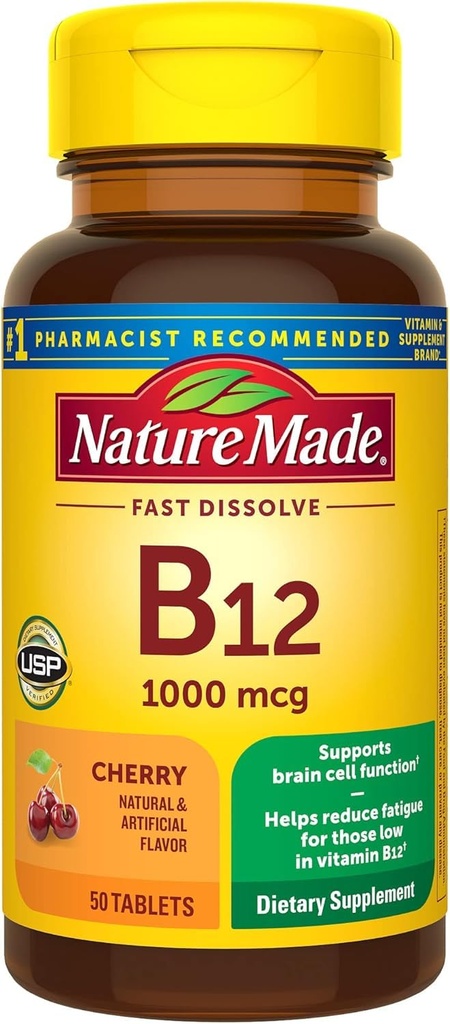 Natura fatta vitamina B-12 1000 MCG Sublingual, 50 conteggio (pacchetto di 3)