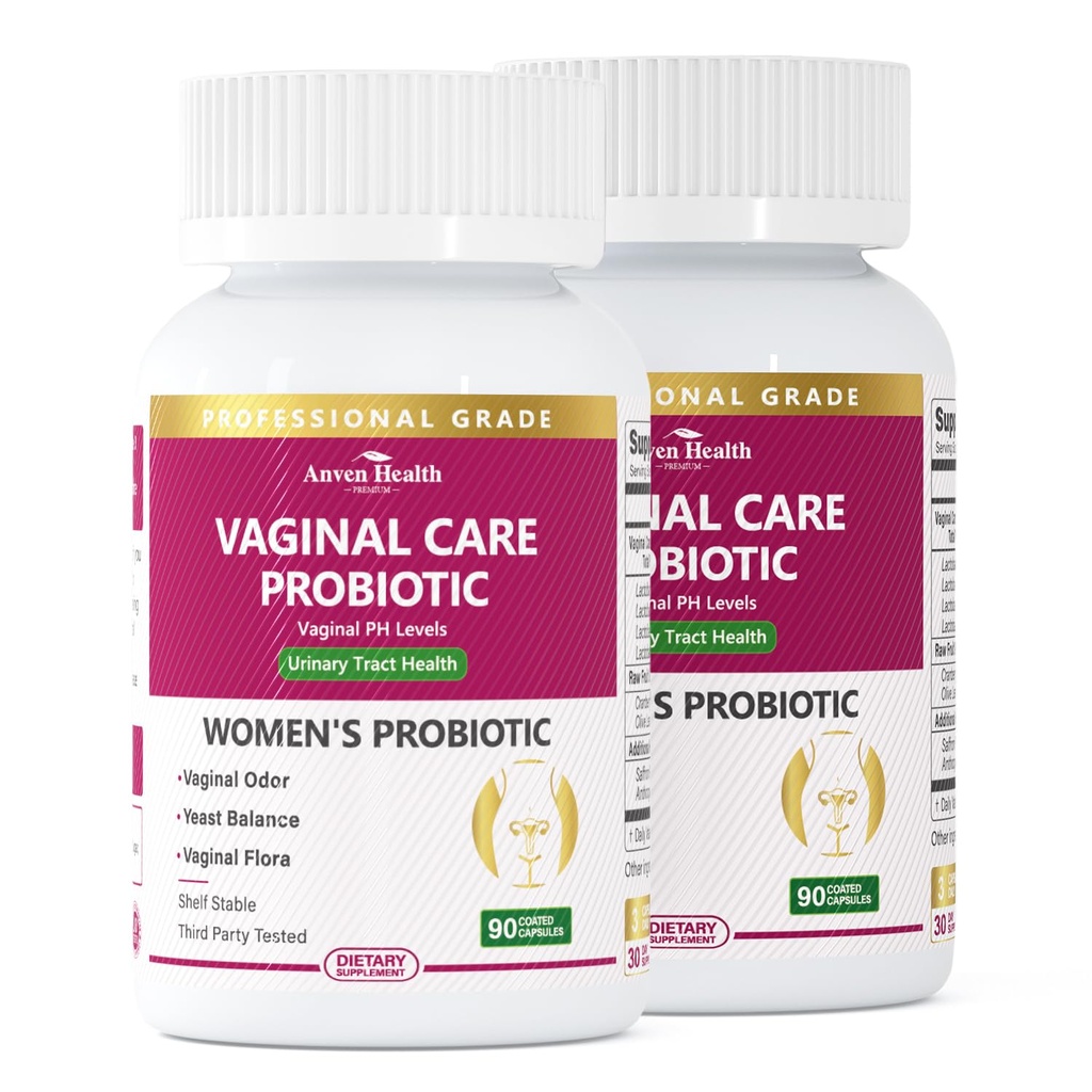 Probiotici vaginali per le donne pH Balance con prebiotici - 60 miliardi di donne probiotici per flora vaginale, odori, lievito e salute digestiva con zafferano, mirtillo, vegano e non OGM | 180 caps