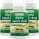 Migliore naturali alfa acido lipoico 600 mg 60 capsule - ALA potente antiossidante (60 conteggio (pacchetto di 3))