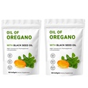 2 Confezione Olio di Oregano Softgels, 2 in 1 Olio di Oregano con Olio di Semi Nero 200mg, Gluten Free