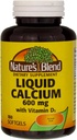 Calcium liquido 600mg con D-3 (100 Softgels) 3 BOTTLES Totale di 300 Softgels
