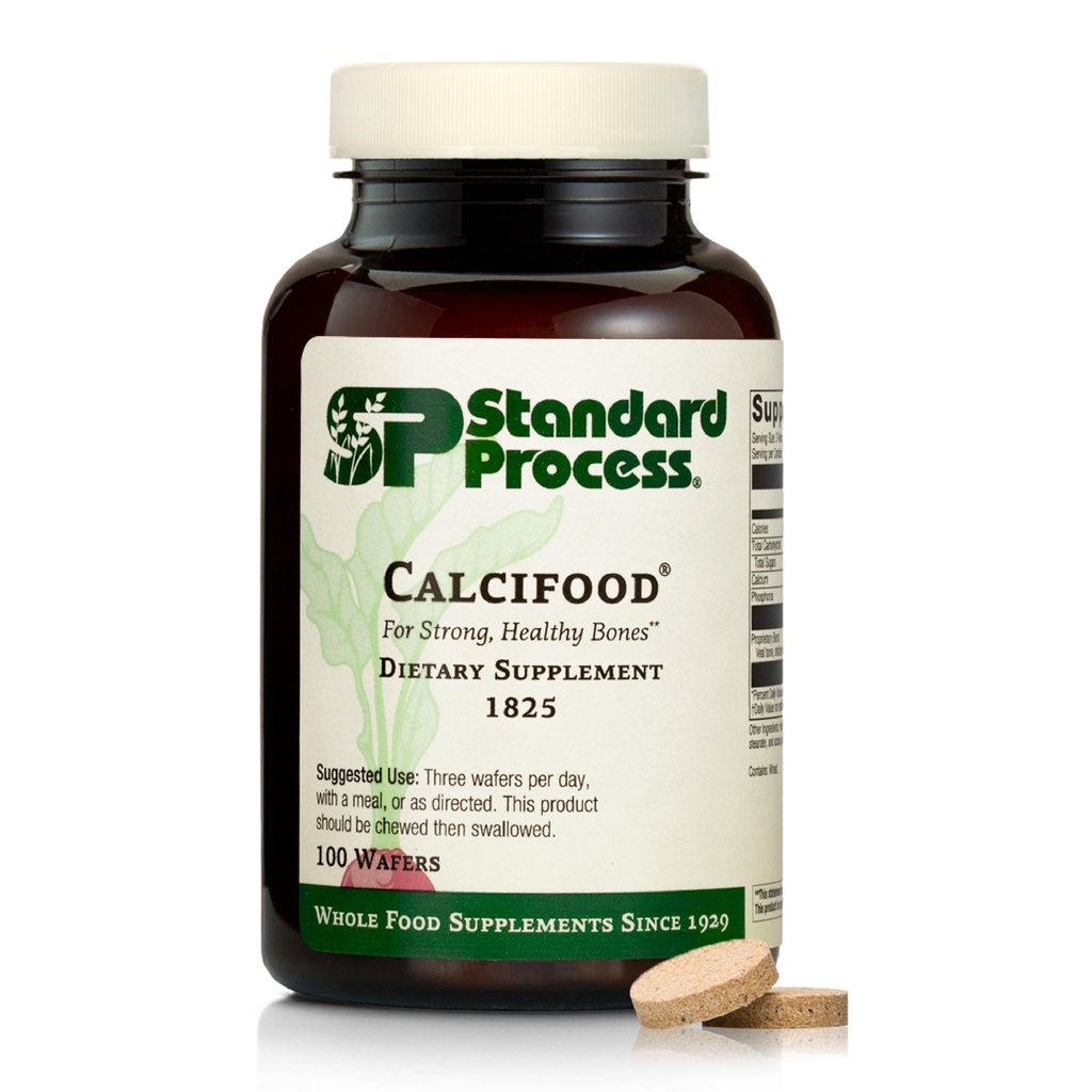 Calcifood di processo standard - Supplemento di calcio per l'assorbimento di Bone Strength & Calcium - Supporto per la salute delle donne e degli uomini - Non-Dairy & Non-Soy - 100 Wafers