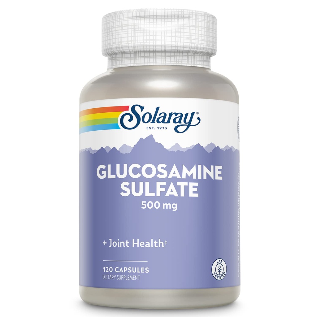 SOLARAY Glucosamine Sulfate 500 mg | Supporto per la flessibilità e la resilienza congiunta sano (60 Serv, 120 CT)